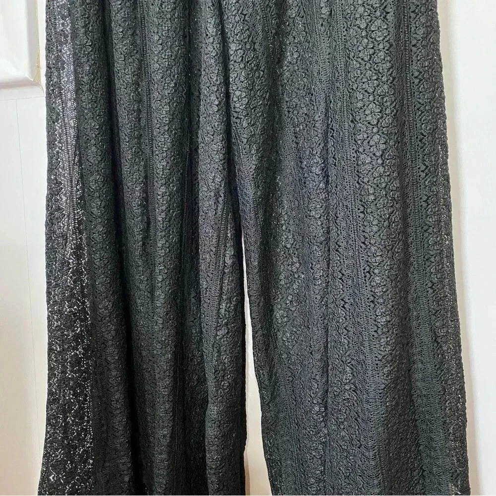 NWT Free People Muche Muchette Valentino Lace Wide-Leg Jumpsuit Black - Picture 9 of 15